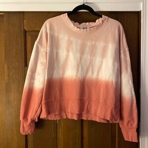 525 America coral gradient tie dye French Terry cropped sweatshirt large